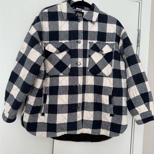Zara Monochrome Checkered Jacket
